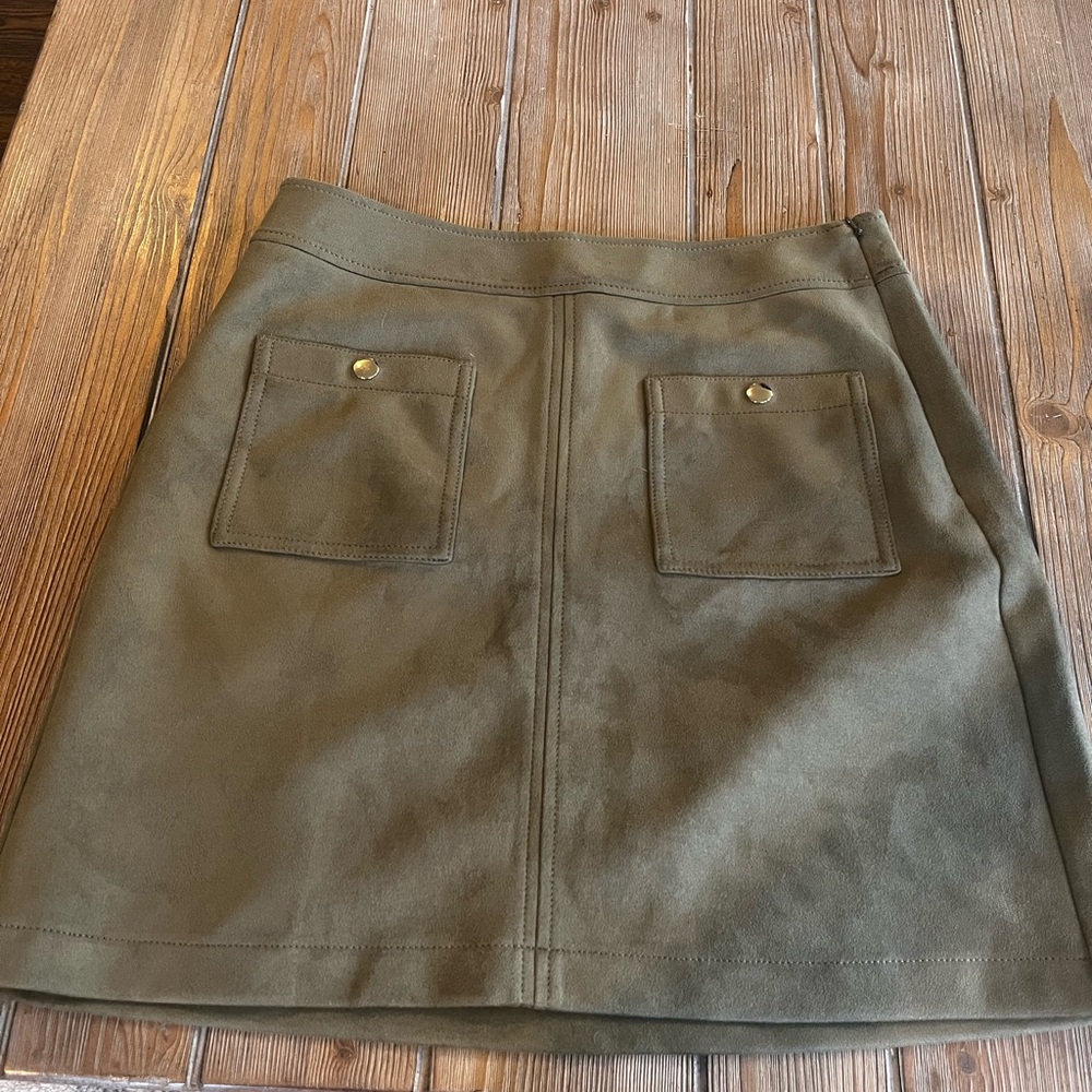 LOFT Khaki Mini Skirt with Pockets